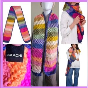 SAACHI+Anthropology Extra Large 75" Hand knitted Cunky Scarf/ Wrap OS NWT$140
